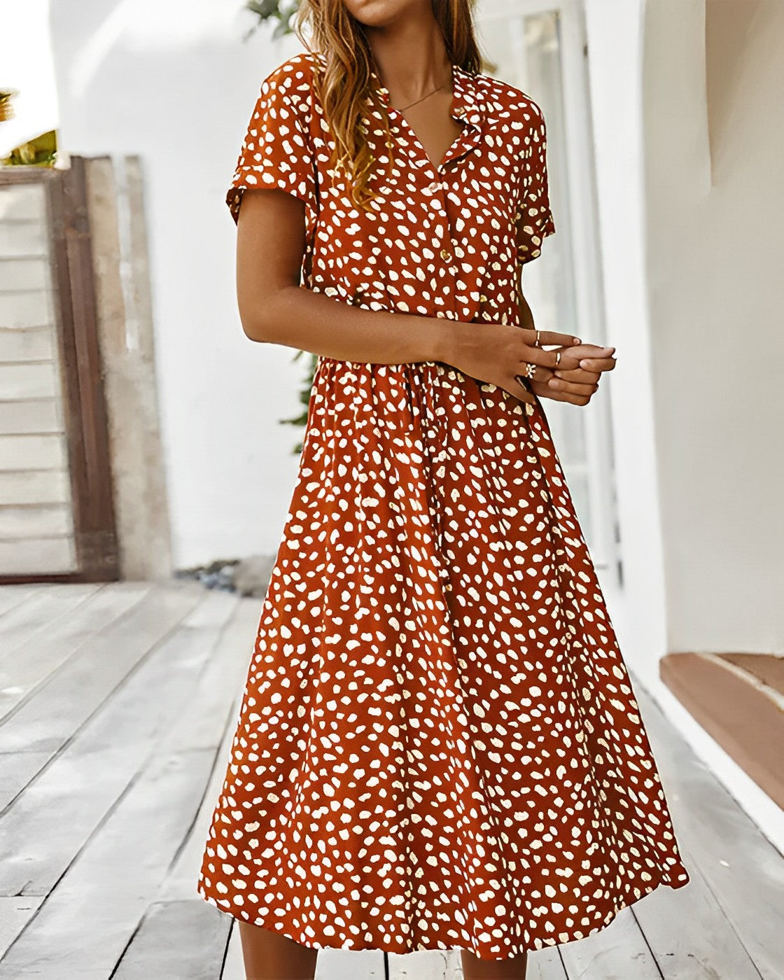 LP | Abito colorato con stampa leopardata