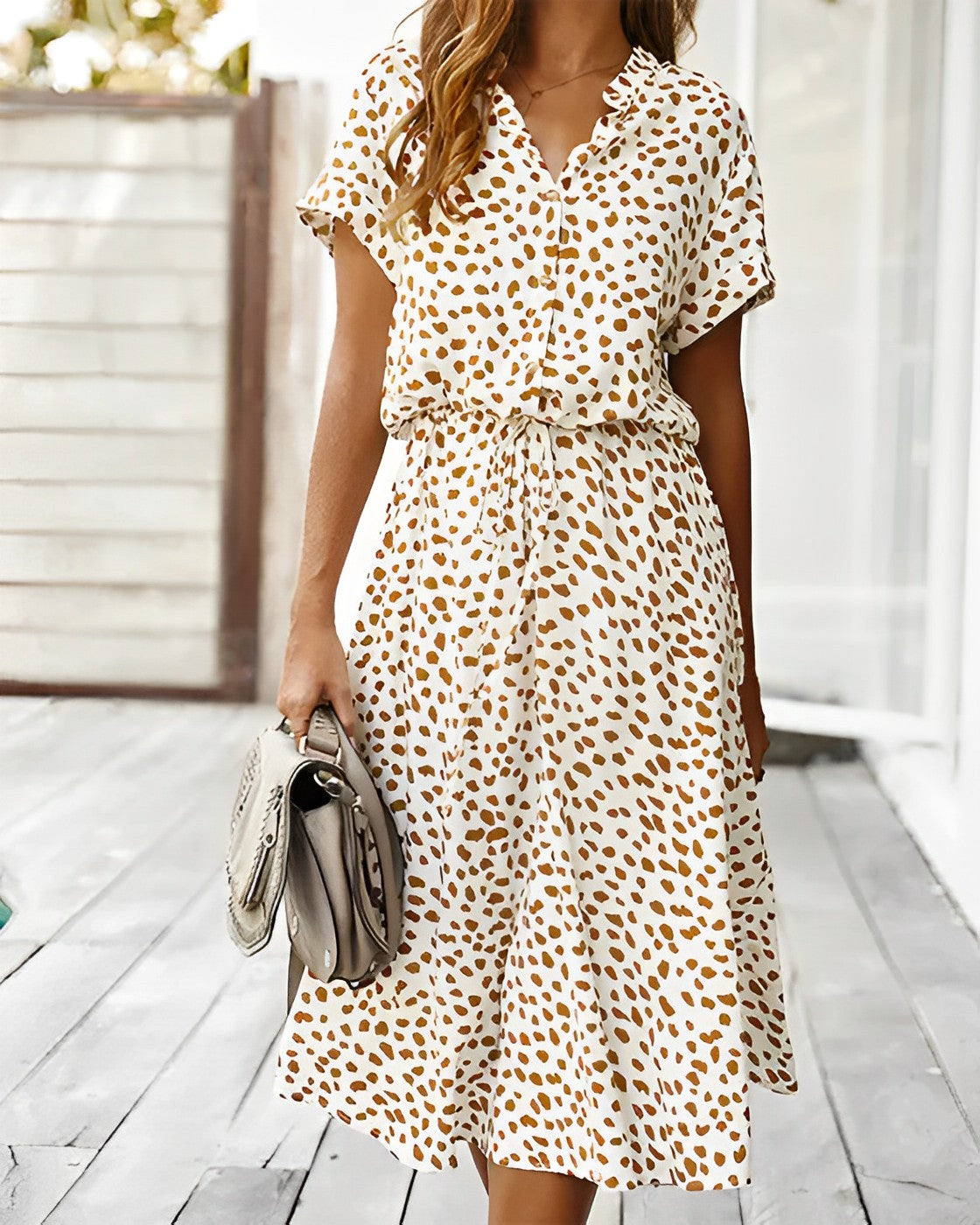 LP | Abito colorato con stampa leopardata