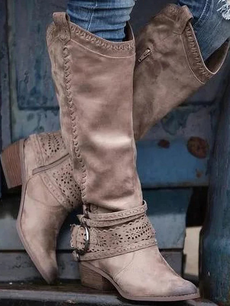 LP | Stivali boho western al ginocchio