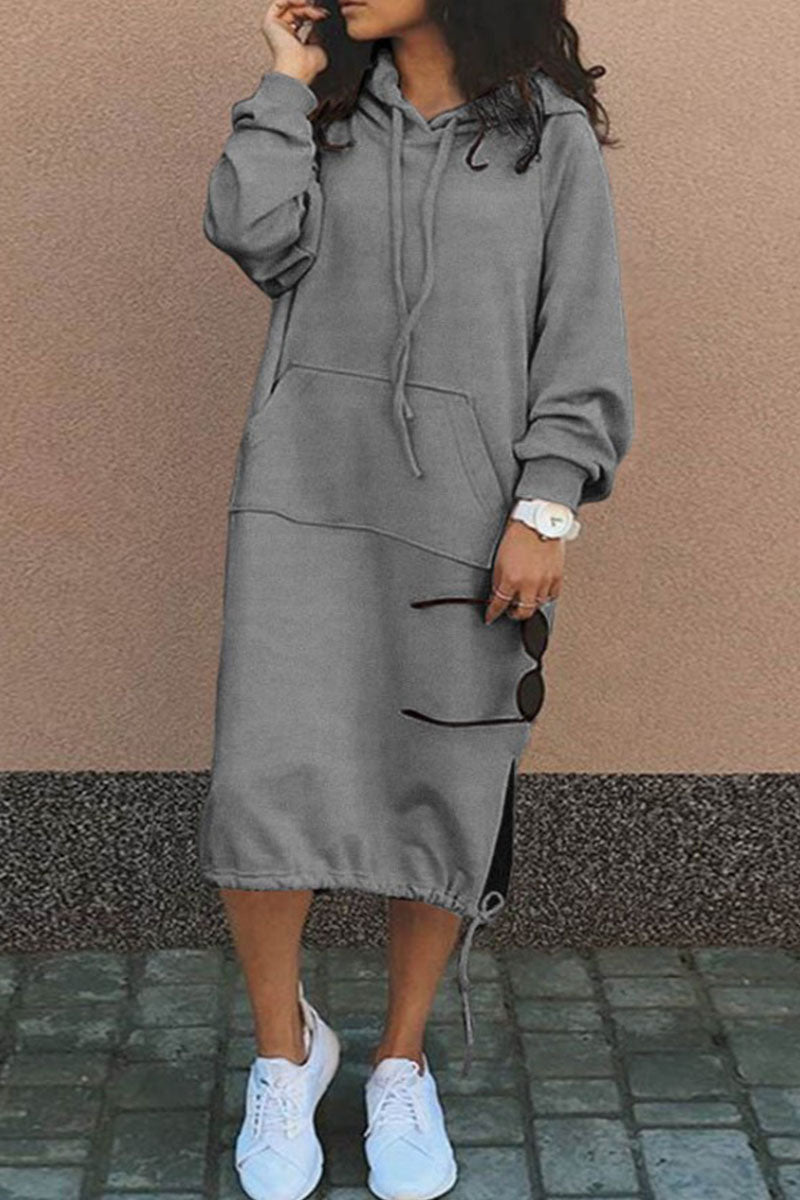 LP | Abito midi casual in felpa con cappuccio