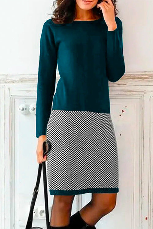 LP | Elegante mini abito in maglia bicolore