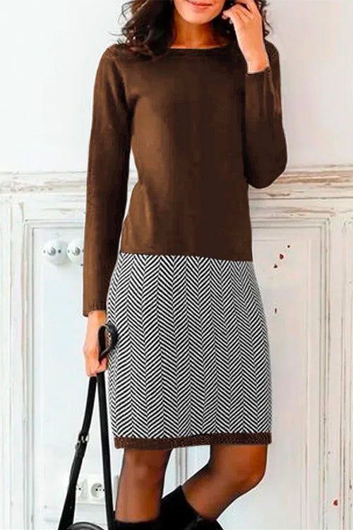 LP | Elegante mini abito in maglia bicolore