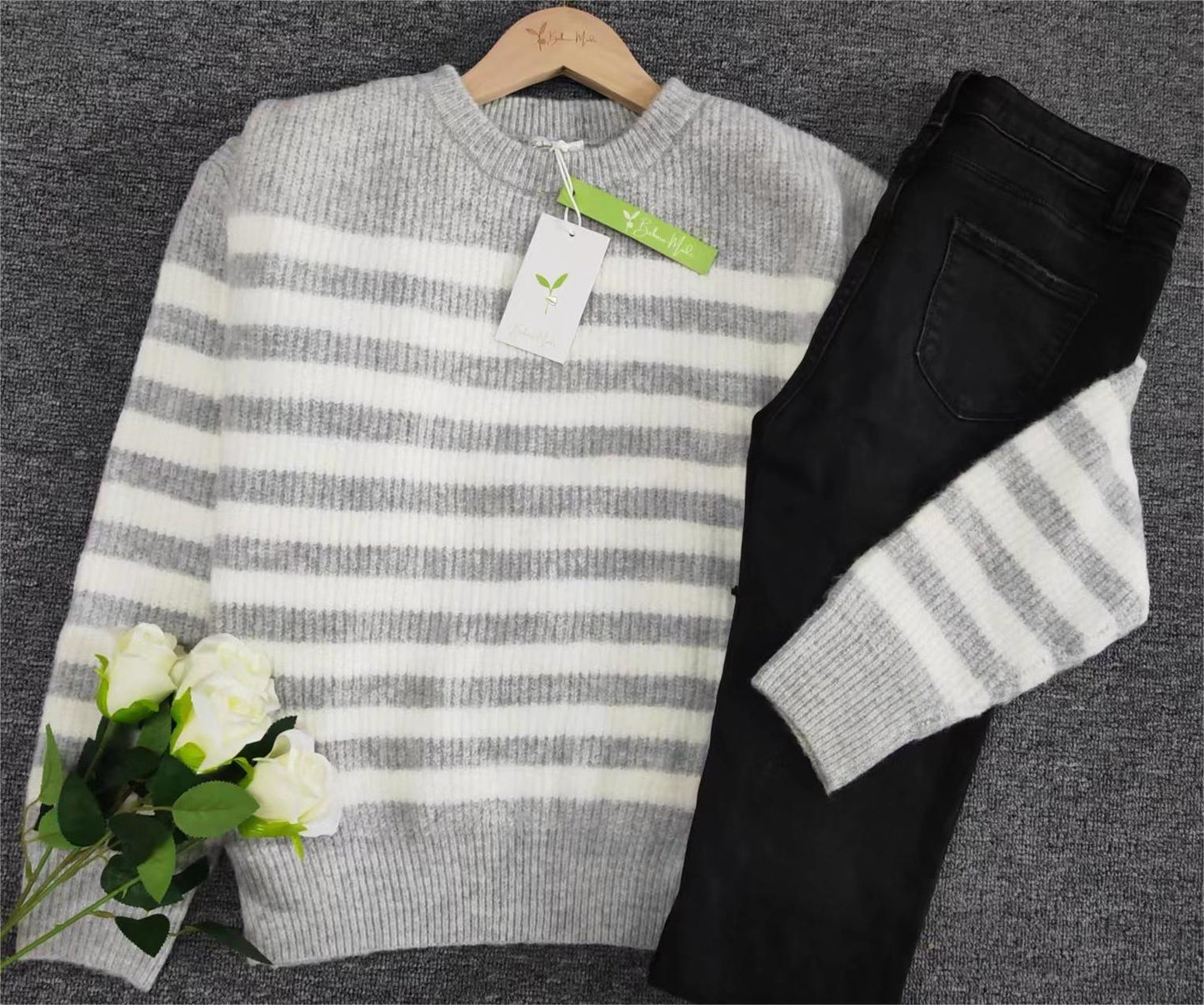 LP |Maglia a righe chic a maniche lunghe