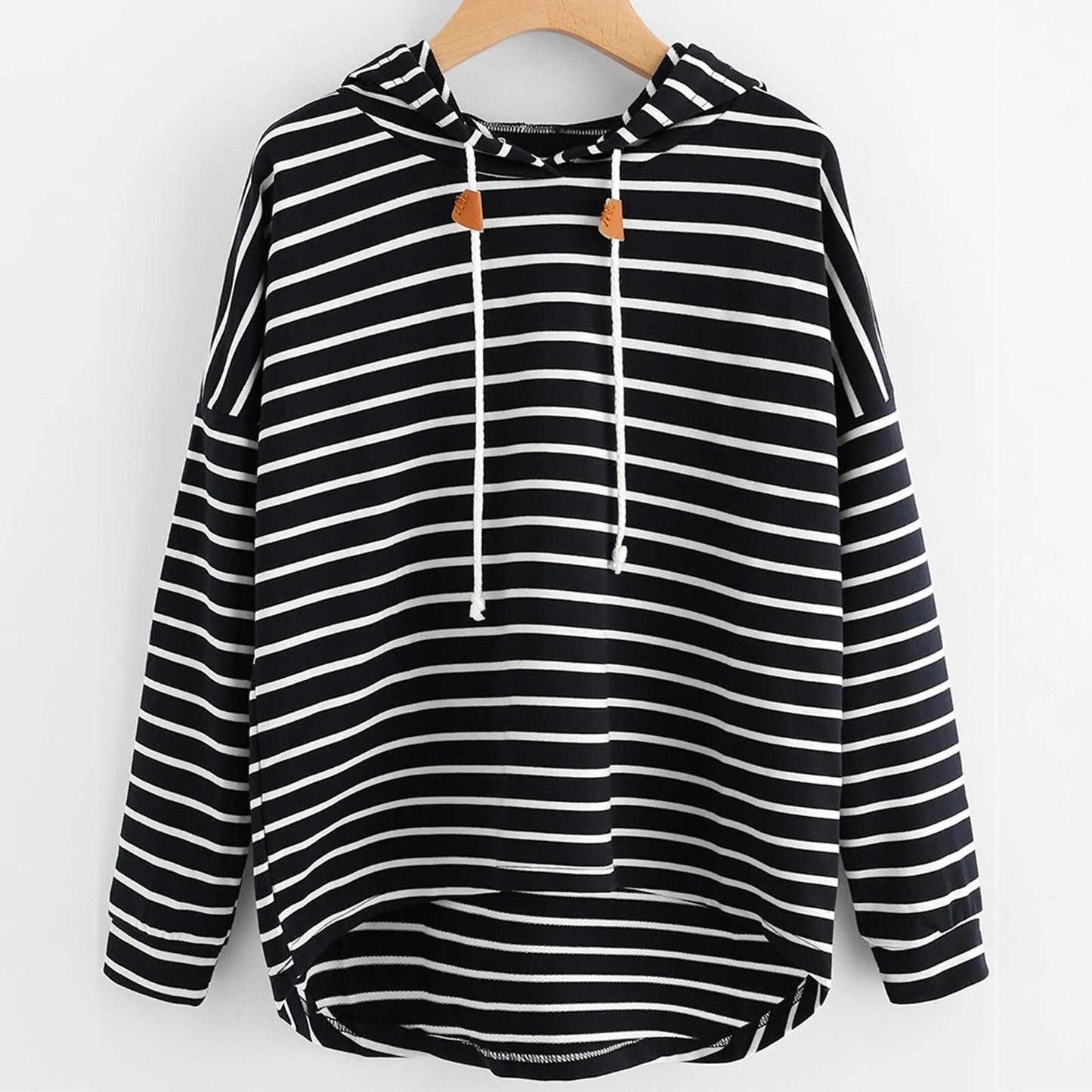 LP | Maglia con cappuccio a righe oversize