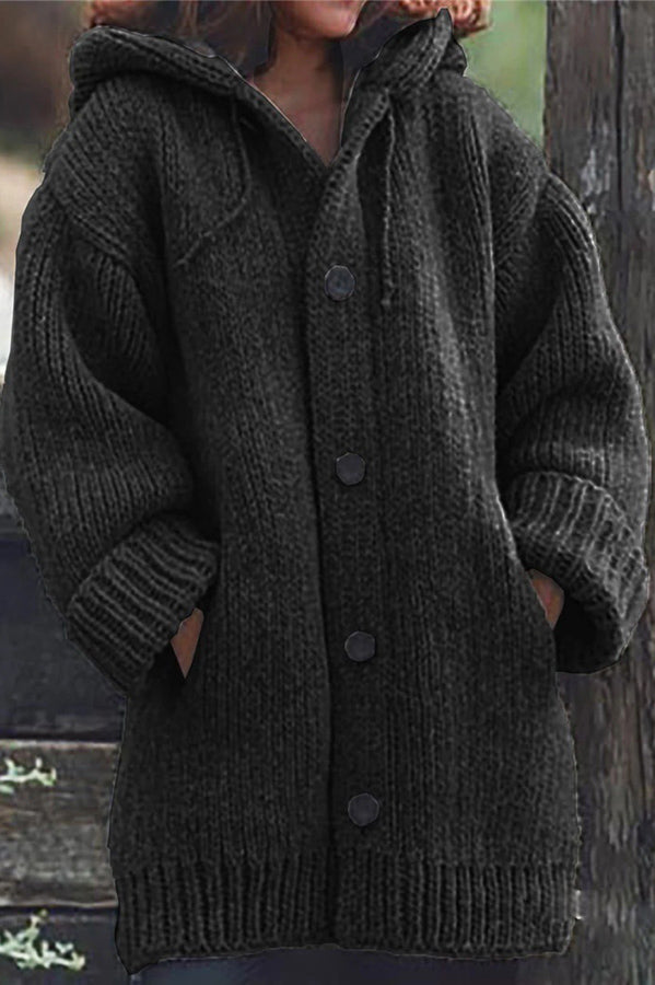 LP | Accogliente cardigan in maglia con cappuccio