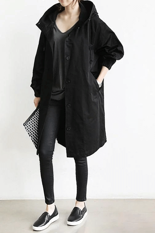 LP | Trench elegante, monocolore e largo