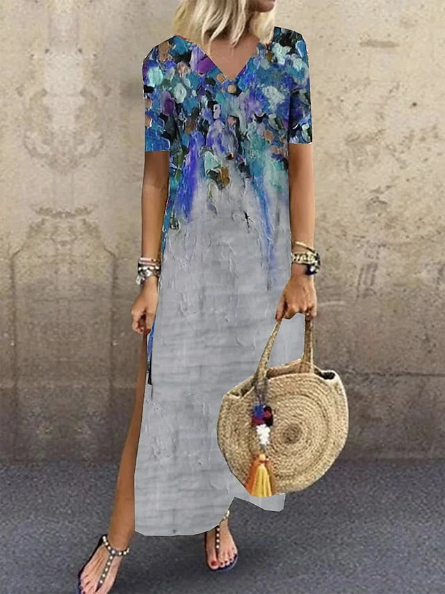LP | Abito casual stampato con scollo a V per donna