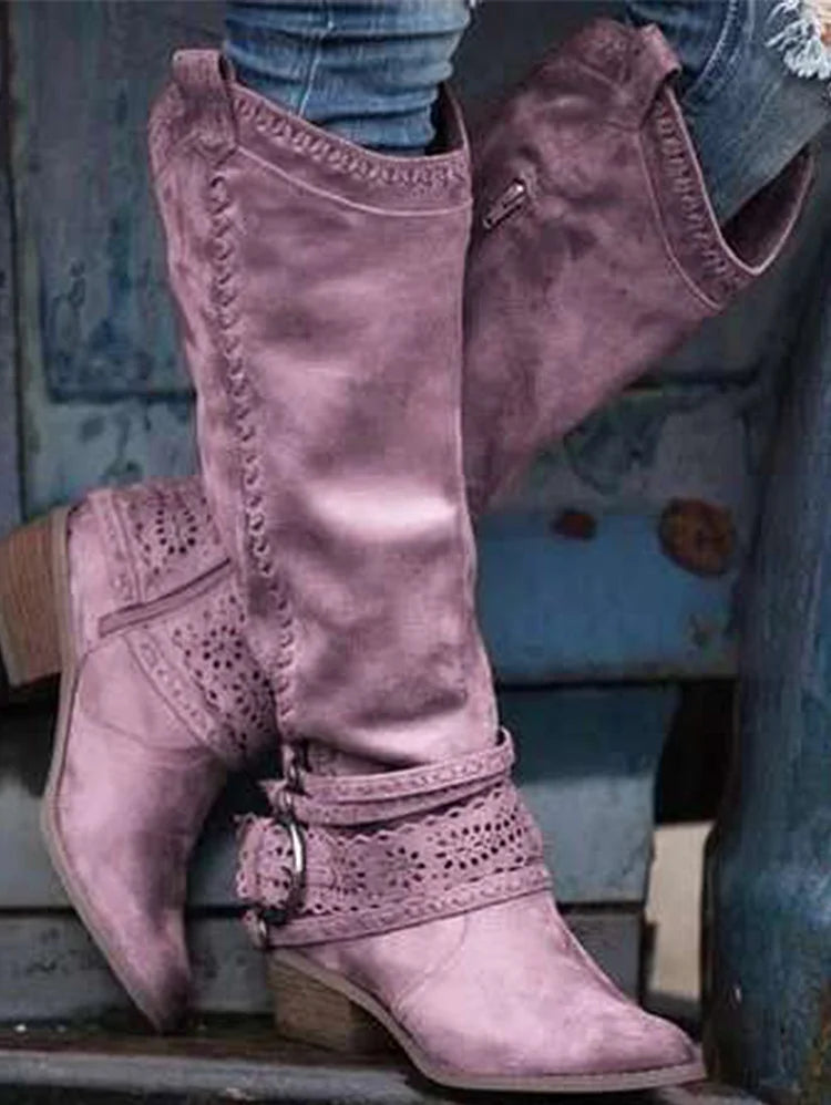 LP | Stivali boho western al ginocchio