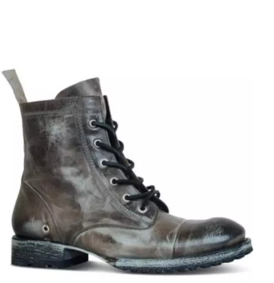 LP | Stivali classici robusti in pelle vintage con lacci