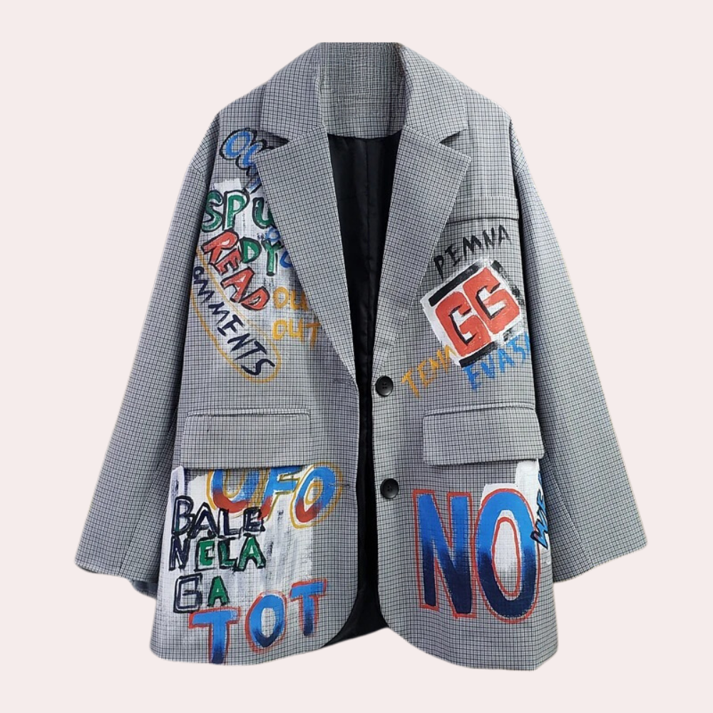 LP | Blazer da donna oversize con testo
