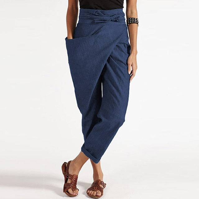 LP | Elegante pantalone cropped con fascia frontale