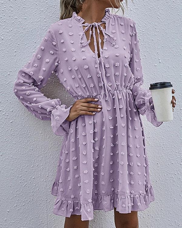 LP | Abito alla moda in pizzo chiffon con balze in vita