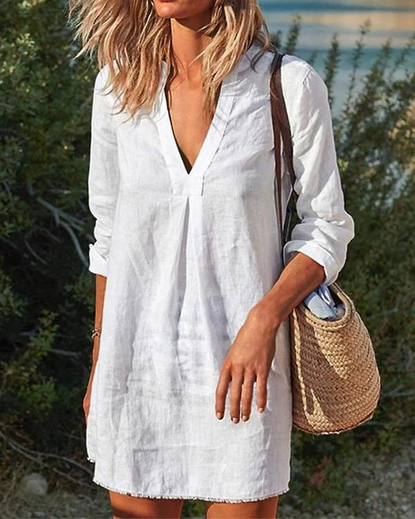 LP | Abito casual in stile vintage con scollo a V
