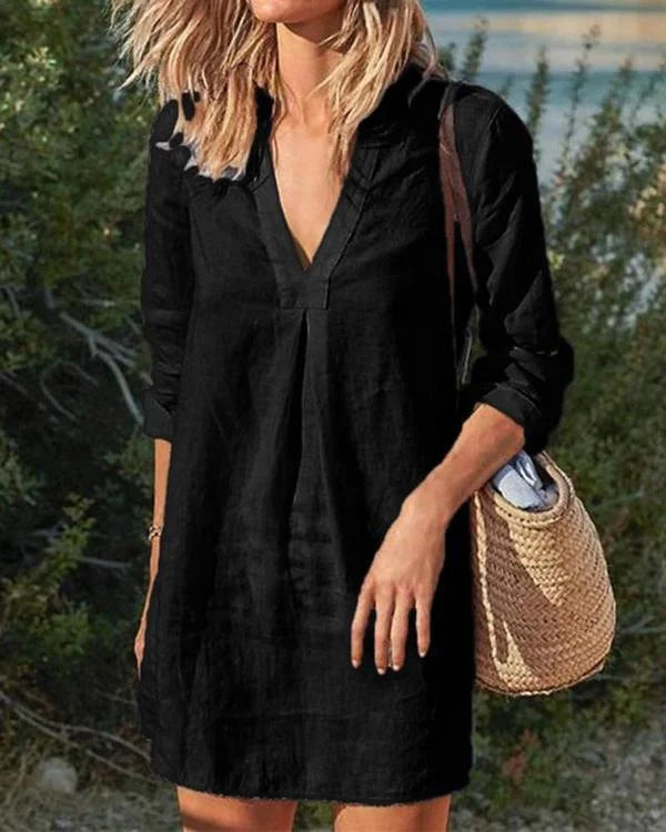LP | Abito casual in stile vintage con scollo a V