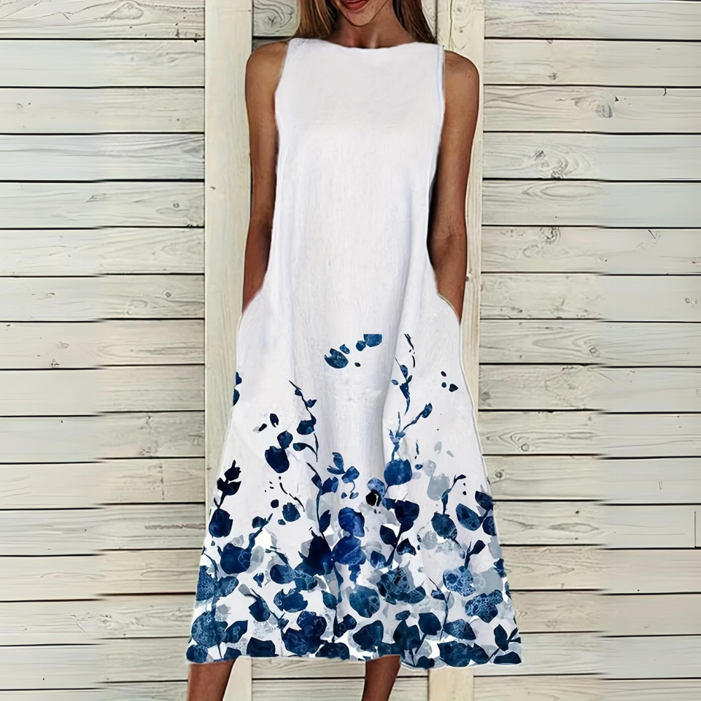 LP | Abito elegante senza maniche con stampa floreale