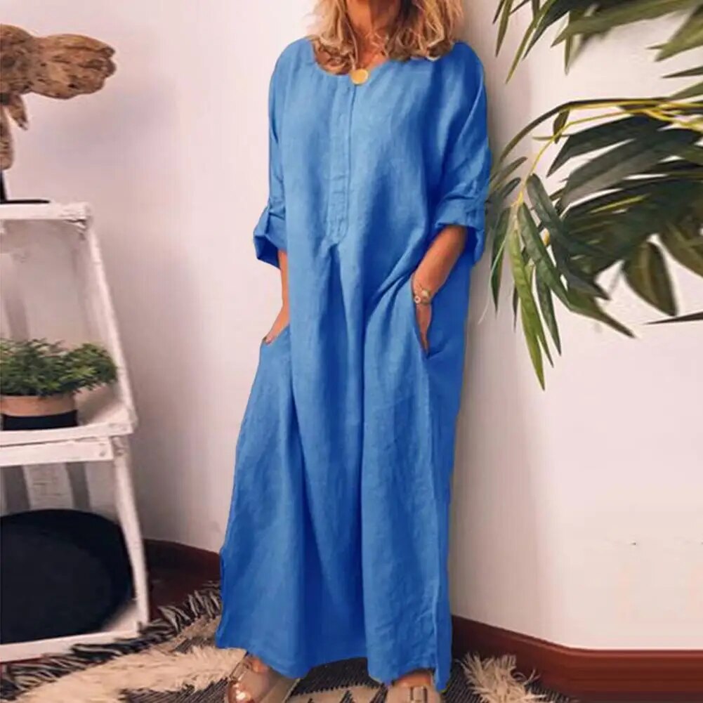 LP | Abito camicia lungo oversize in lino