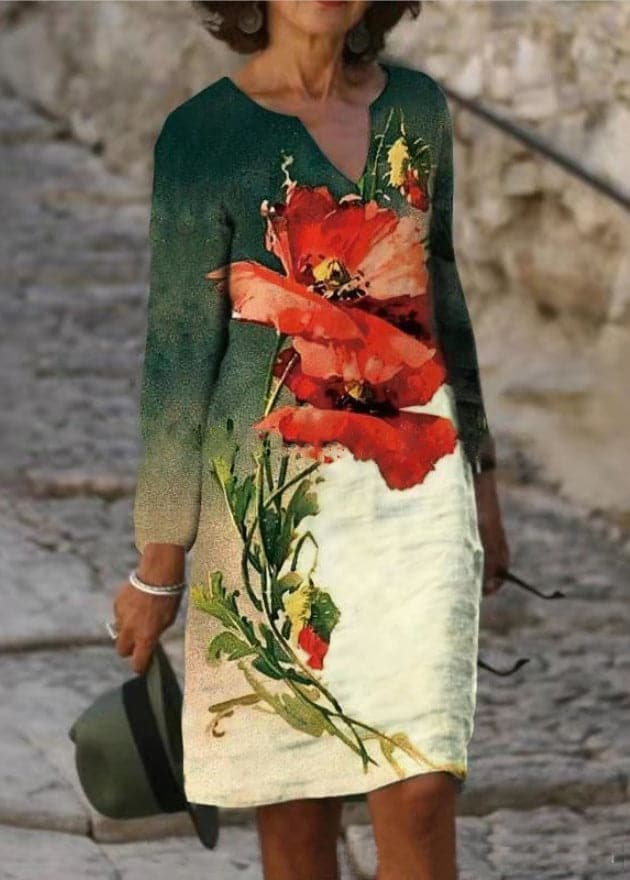 LP | Abito in cotone leggero con motivo elegante