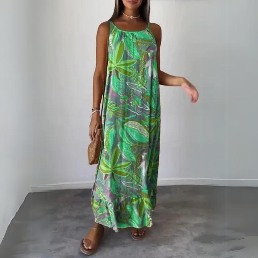 LP | Abito elegante senza maniche con motivo floreale