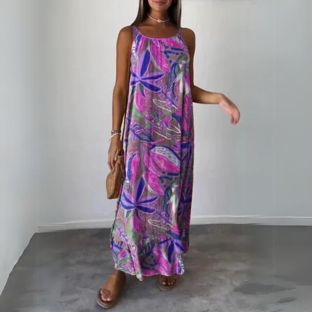 LP | Abito elegante senza maniche con motivo floreale