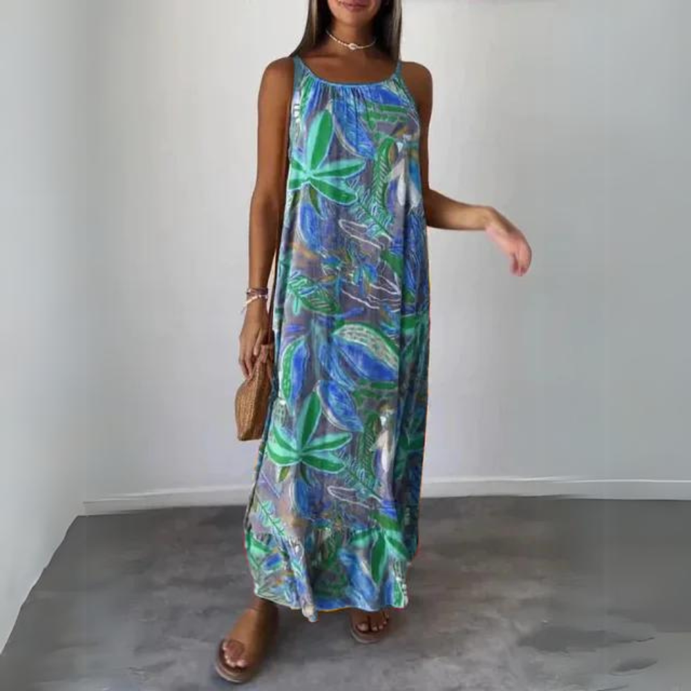 LP | Abito elegante senza maniche con motivo floreale