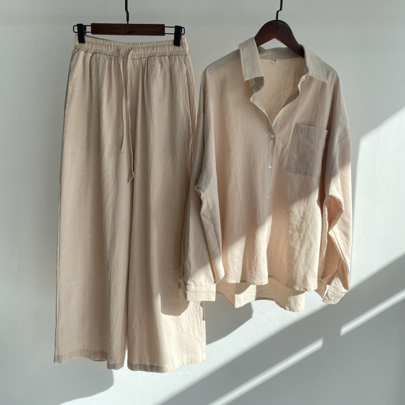 LP | Camicia e pantaloni a vita alta in cotone e lino