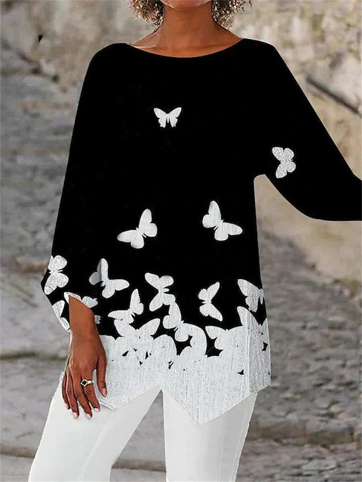 LP | Elegante blusa a maniche lunghe con stampa geometrica