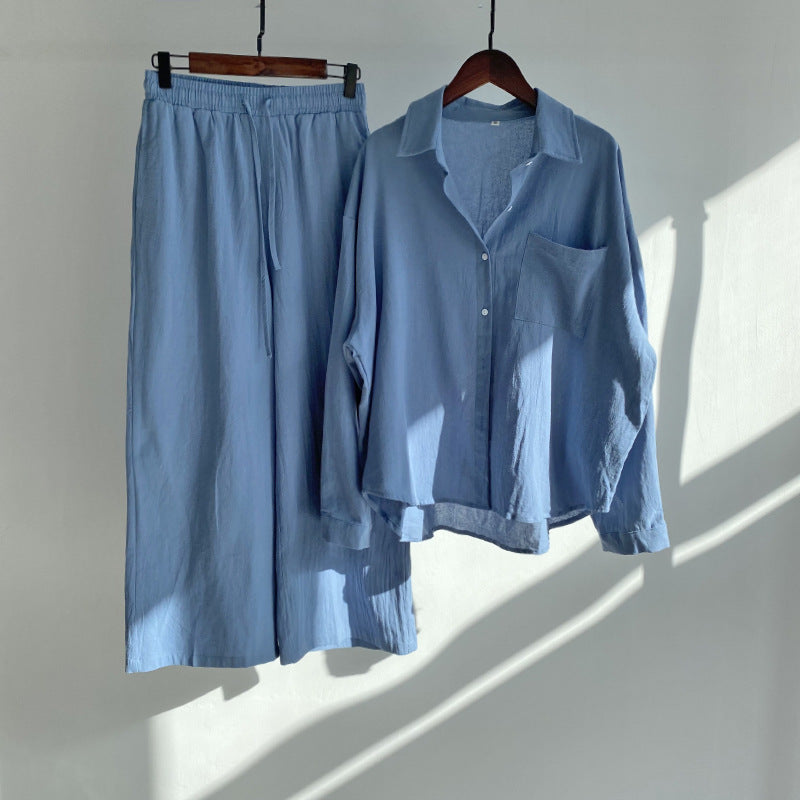 LP | Camicia e pantaloni a vita alta in cotone e lino