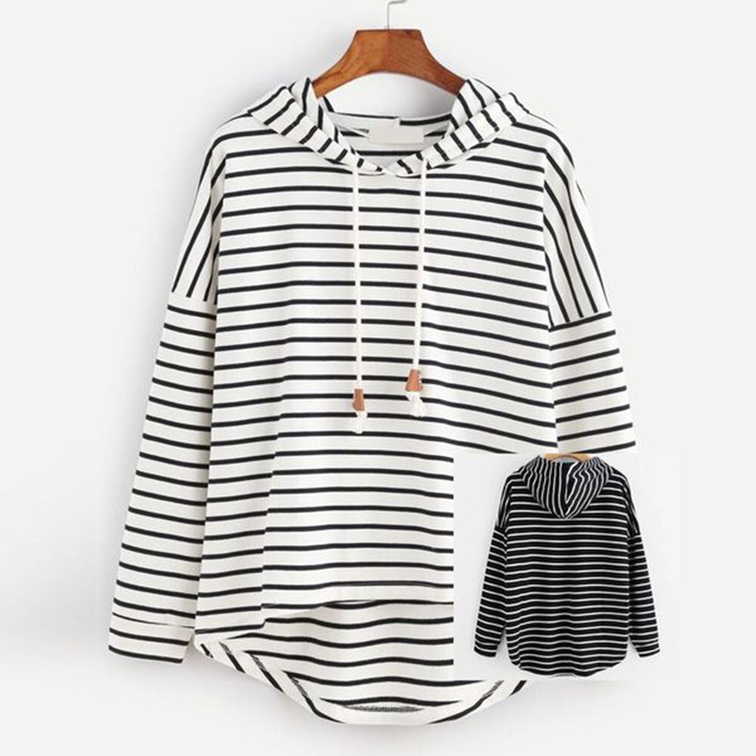 LP | Maglia con cappuccio a righe oversize