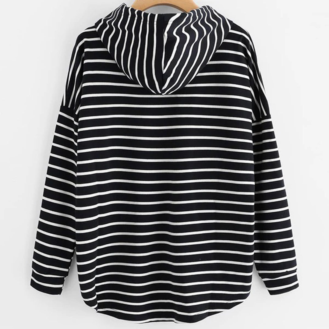 LP | Maglia con cappuccio a righe oversize