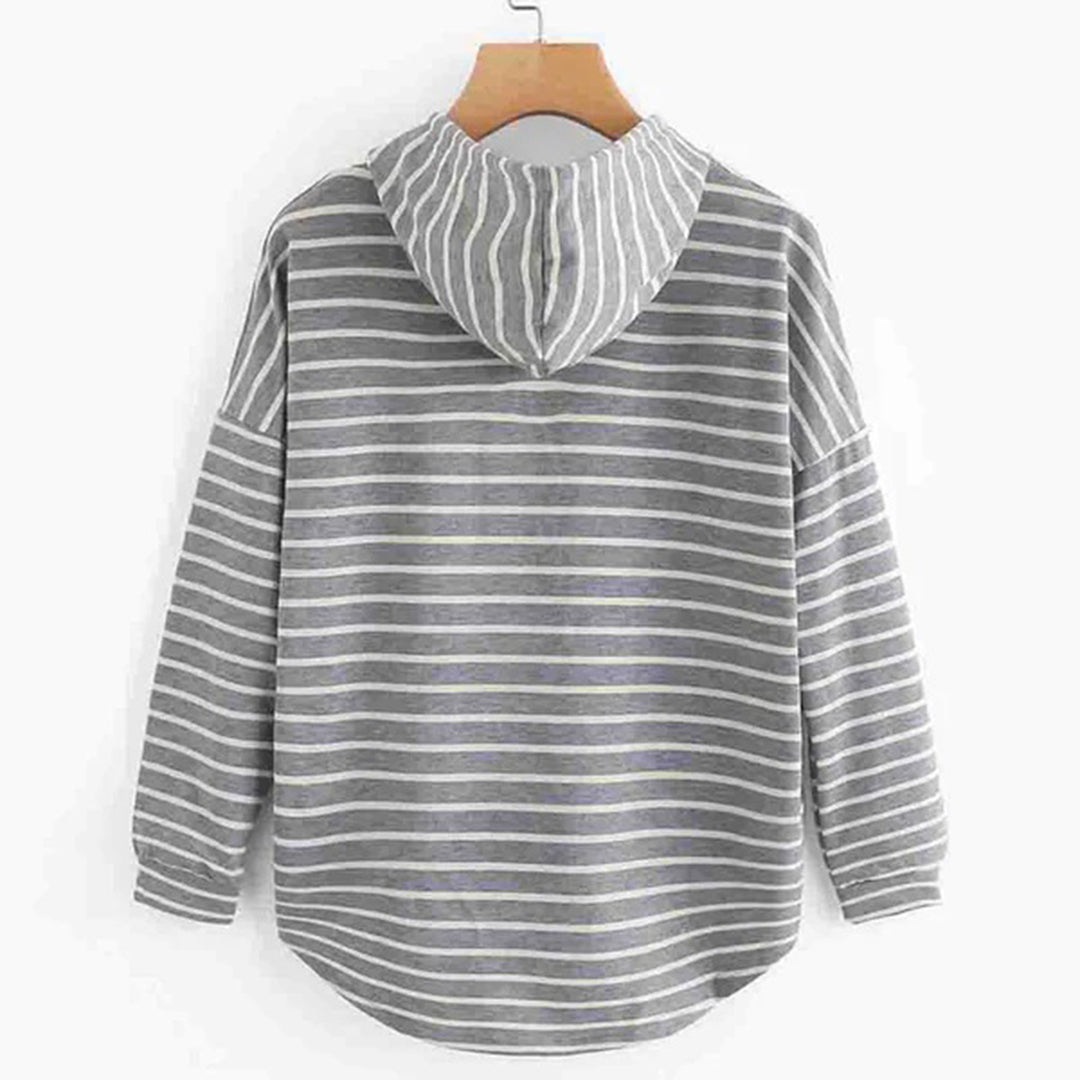 LP | Maglia con cappuccio a righe oversize