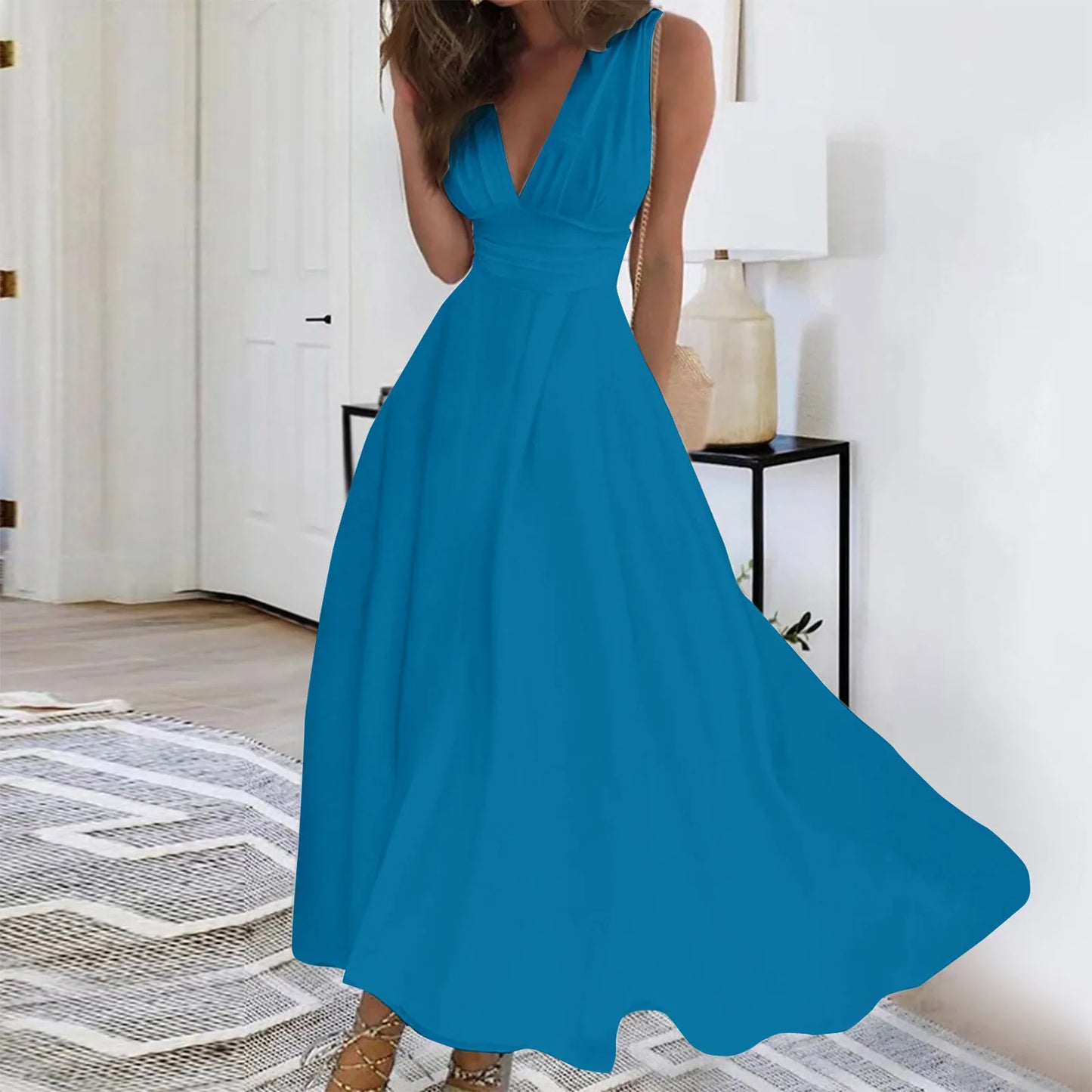 LP | Vestito casual da donna Swing Dress A Line Dress Floral Fashion Streetwear Outdoor Daily Date Print Sleeveless V Neck Dress