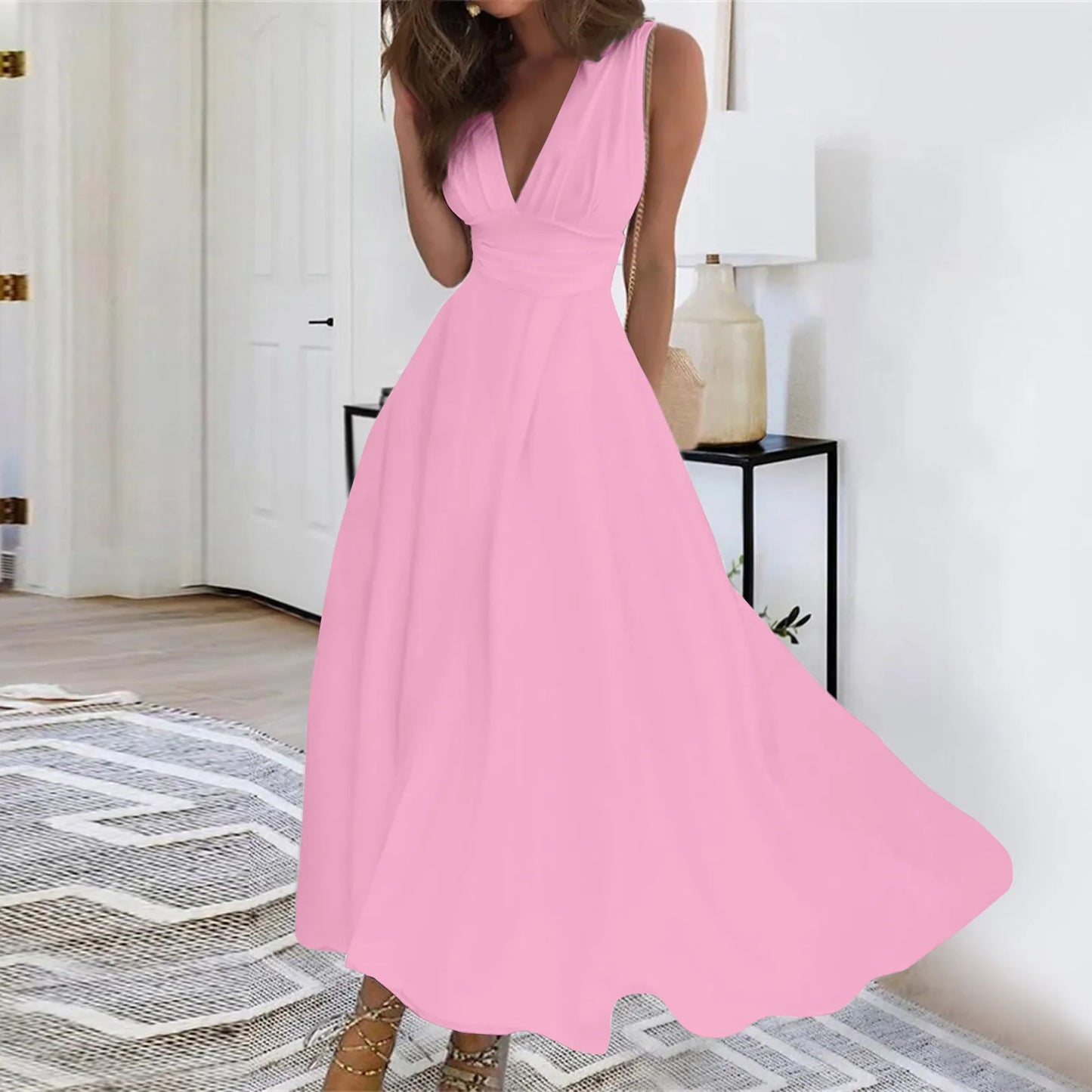 LP | Vestito casual da donna Swing Dress A Line Dress Floral Fashion Streetwear Outdoor Daily Date Print Sleeveless V Neck Dress