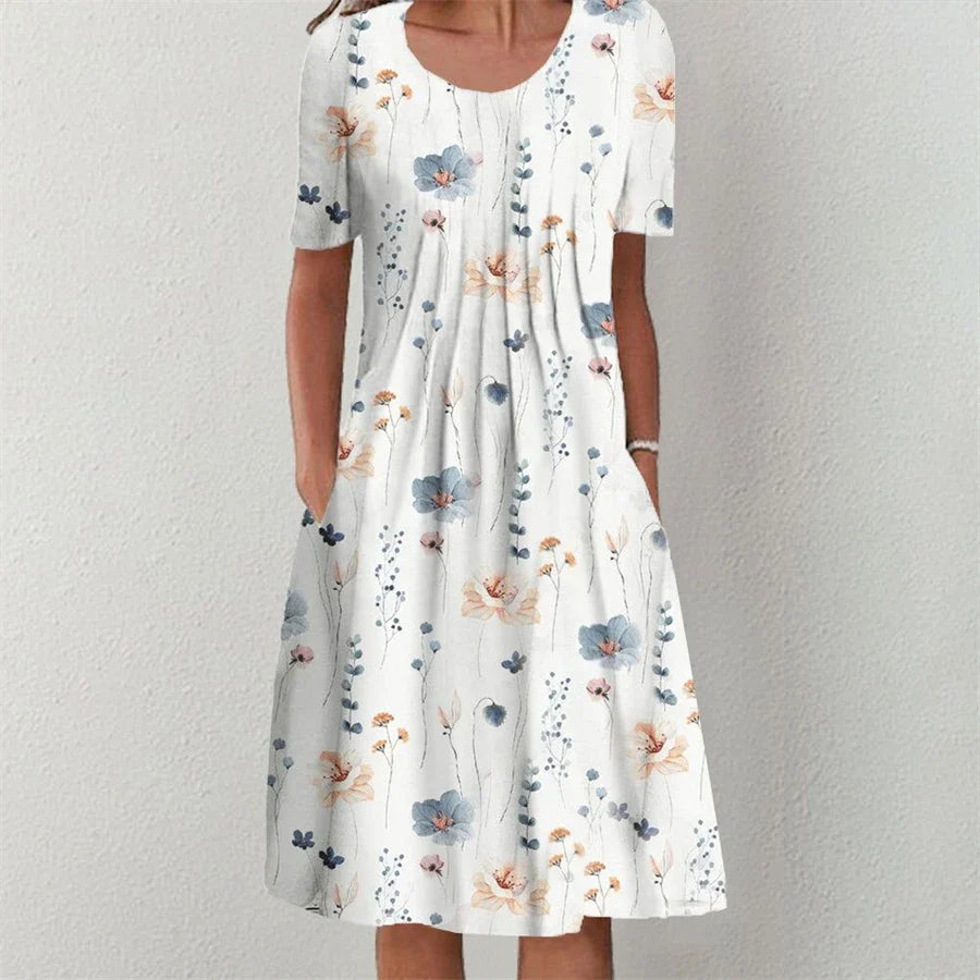 LP | Vestito elegante Donne Vestito temperamento casual Donne Manica corta Abiti allentati Vacanze di fine settimana