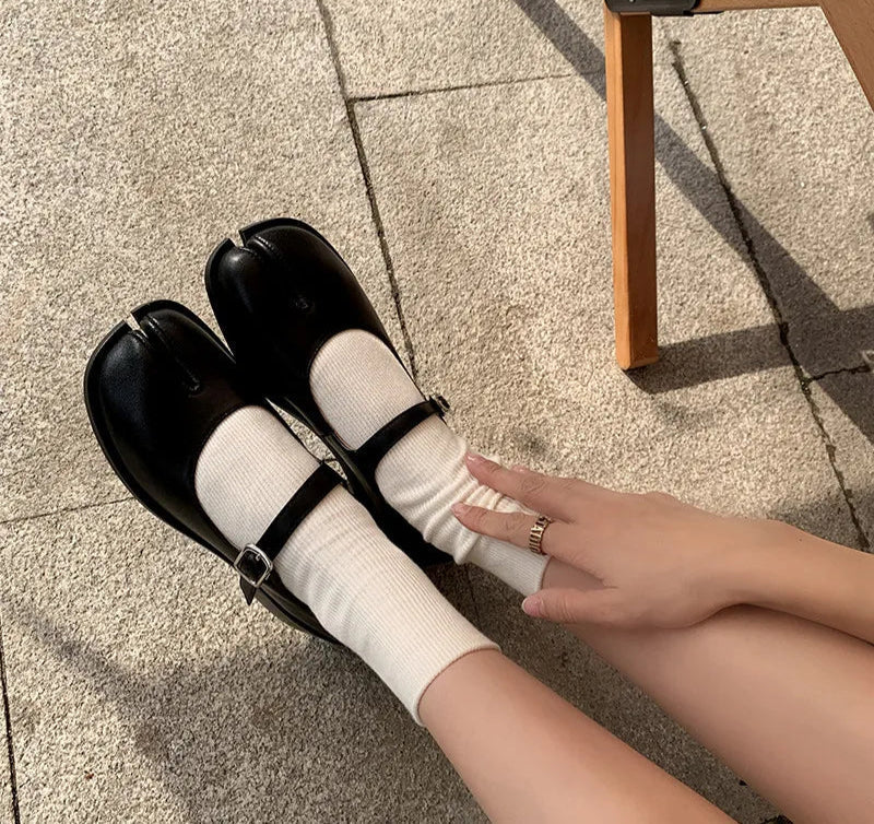 LP | Ballerine in pelle con punta spaccata