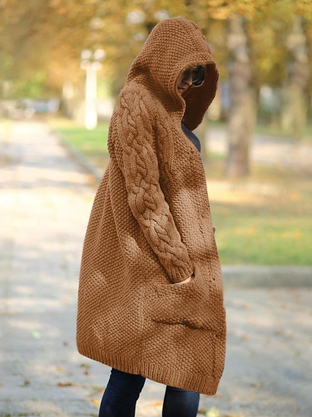 LP | Cardigan con cappuccio in maglia grossa