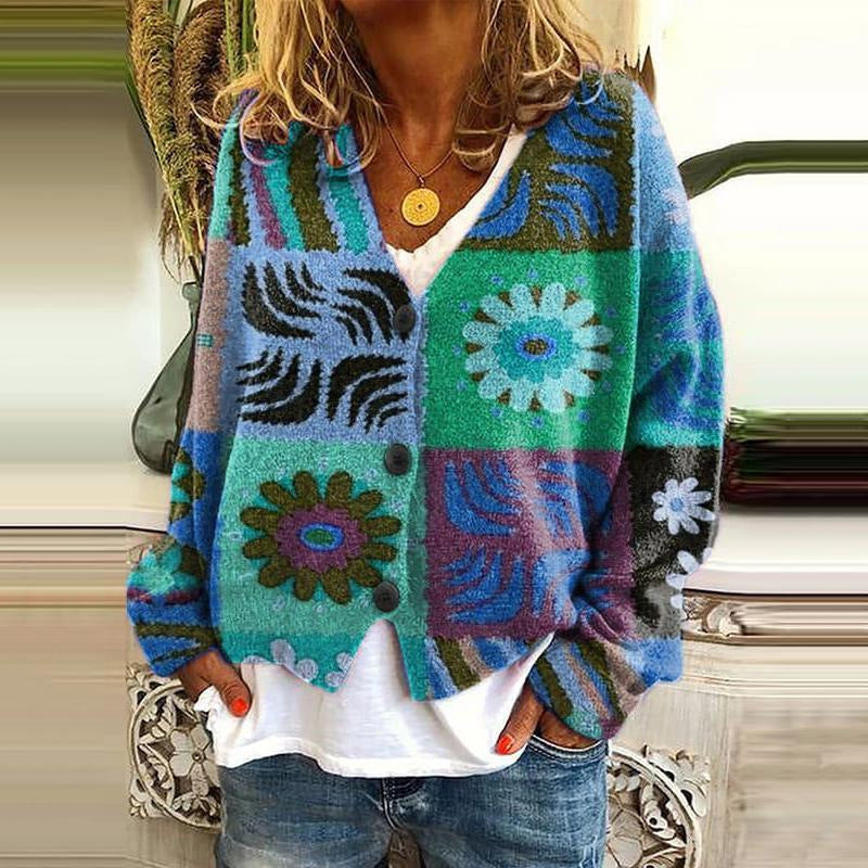 LP | Cardigan patchwork boho con fiori