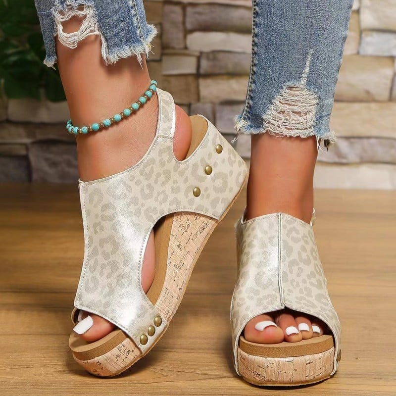 LP | Womens Casual Open Toe Wedge Sandals Chiusura con cinturino alla caviglia
