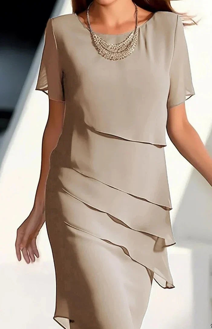 LP | Abito midi in chiffon a strati