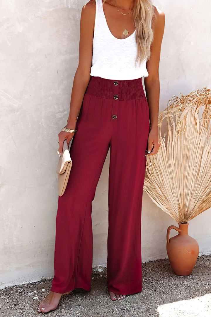 LP | Pantaloni a vita alta in lino