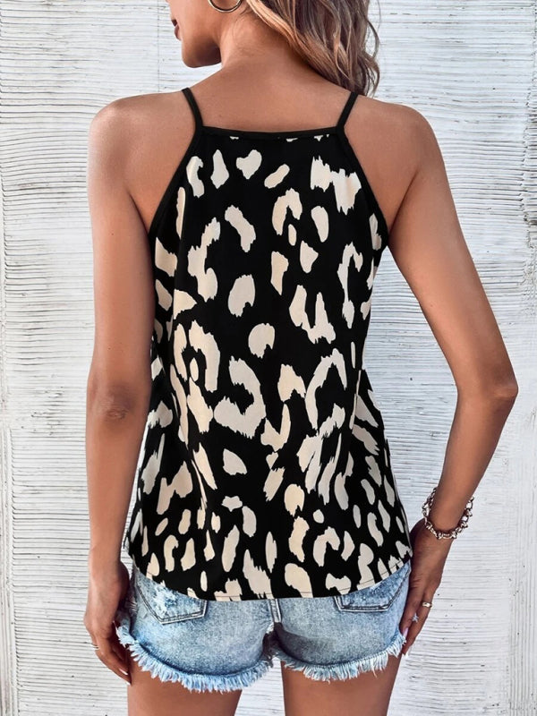 LP | Canotta con scollo a V e stampa leopardata