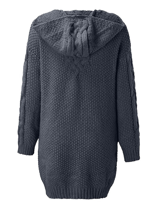 LP | Cardigan con cappuccio in maglia grossa