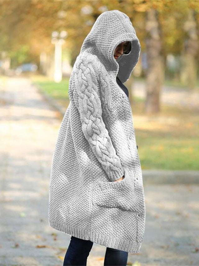 LP | Cardigan con cappuccio in maglia grossa