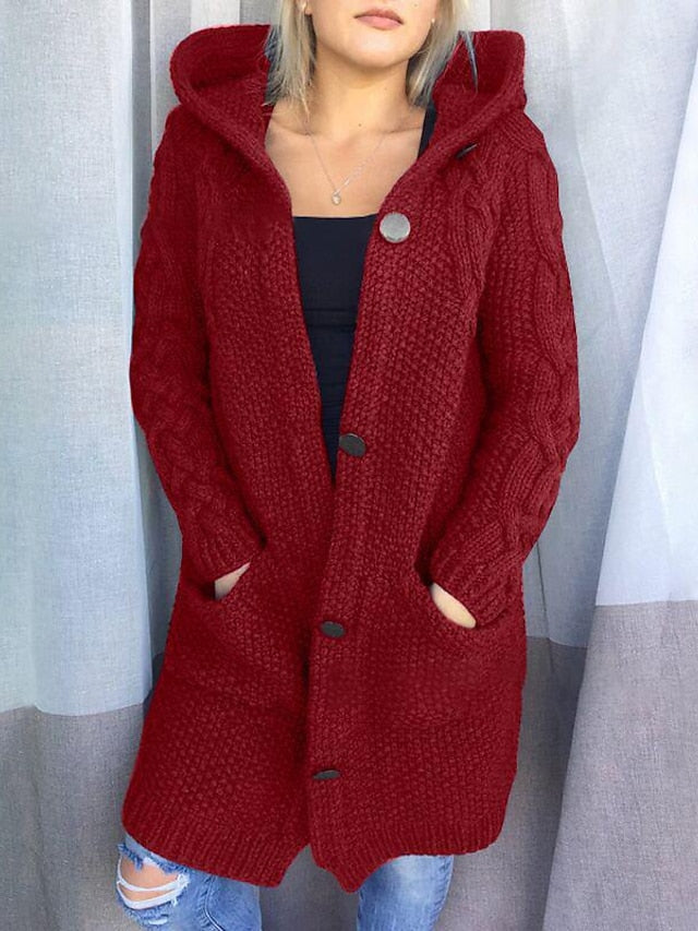 LP | Cardigan con cappuccio in maglia grossa