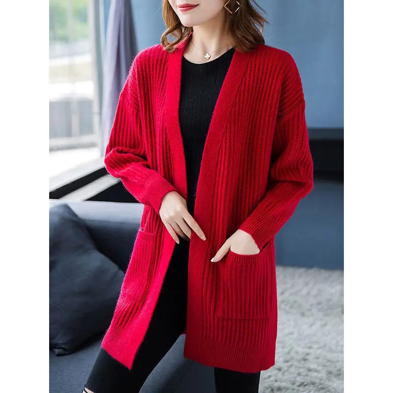 LP | Cardigan oversize in maglia con tasche frontali
