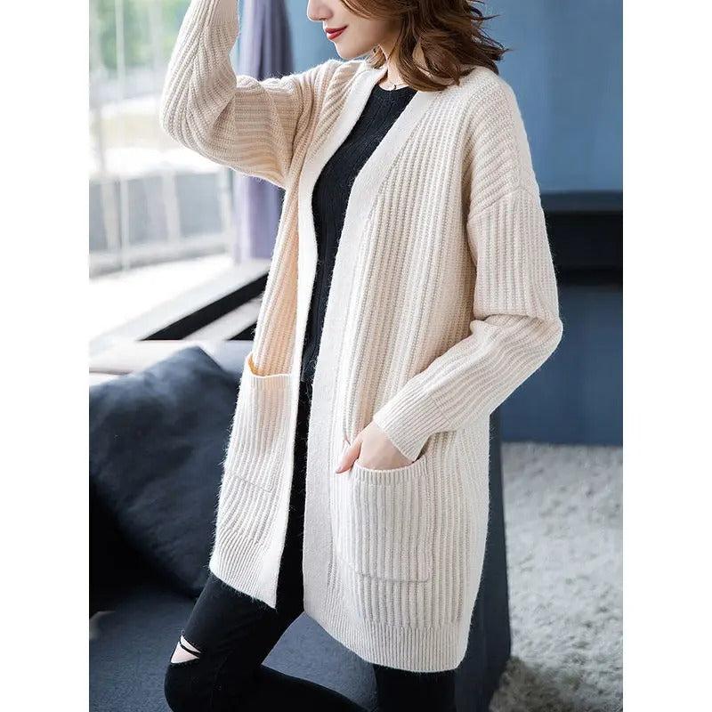 LP | Cardigan oversize in maglia con tasche frontali