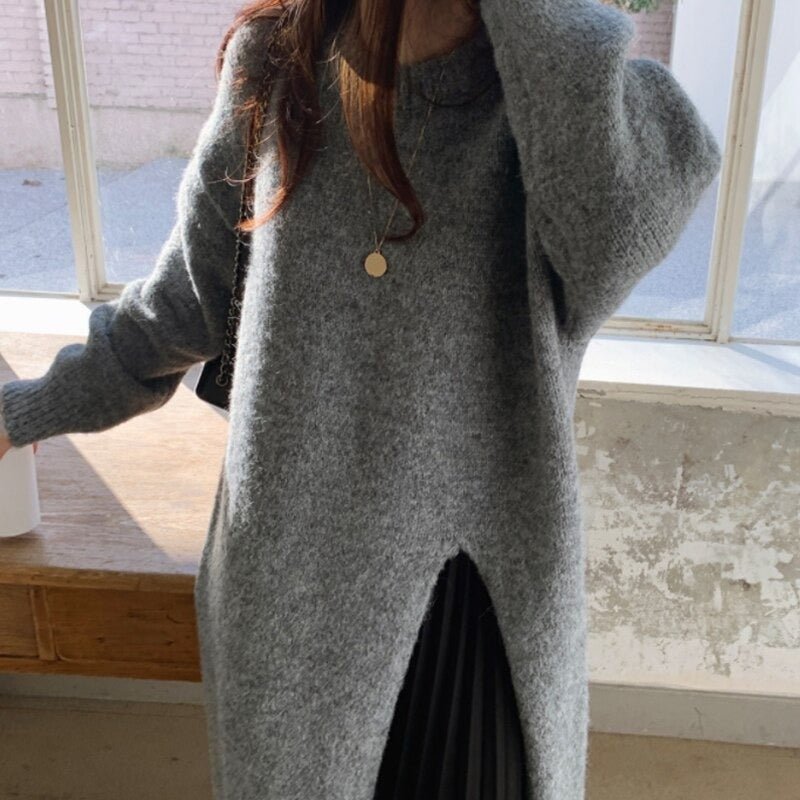 LP | Abito midi con maglione e dettaglio a pieghe