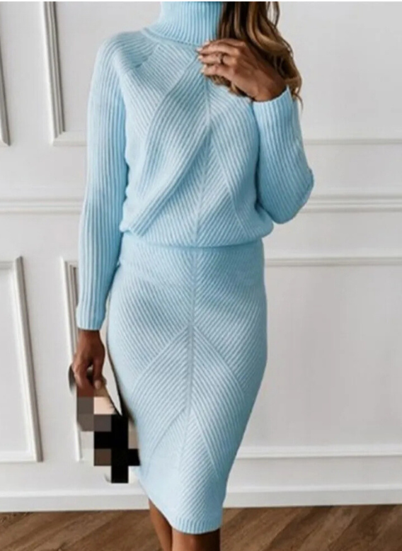 LP | Elegante set maglia e gonna a costine