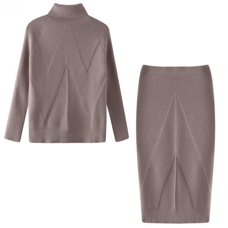 LP | Elegante set maglia e gonna a costine