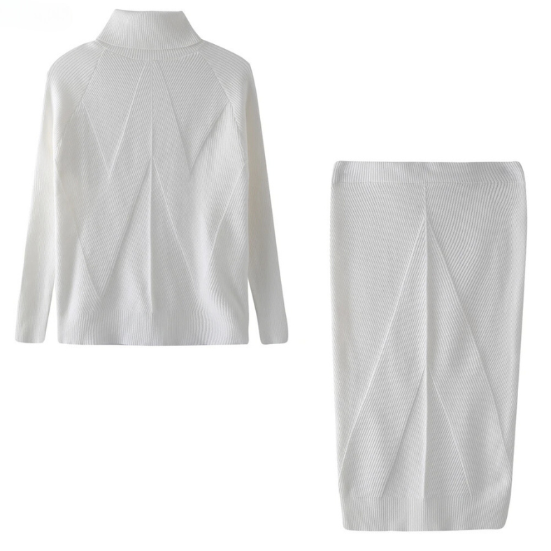 LP | Elegante set maglia e gonna a costine