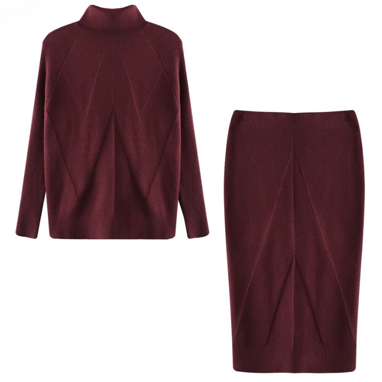 LP | Elegante set maglia e gonna a costine